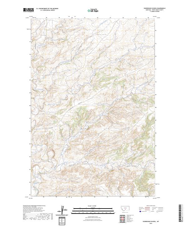 Sourdough School, MT — USGS 7.5-minute topo (2024)