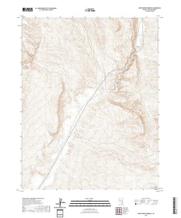 White River Narrows, NV — USGS 7.5-minute topo (2021)