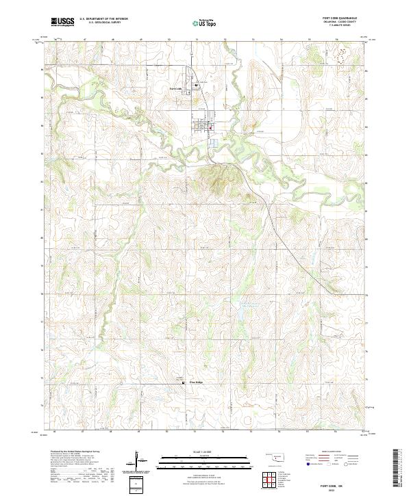 Fort Cobb, OK — USGS 7.5-minute topo (2022)