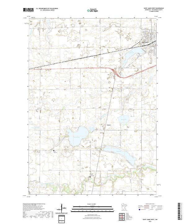 Saint James West, MN — USGS 7.5-minute topo (2022)