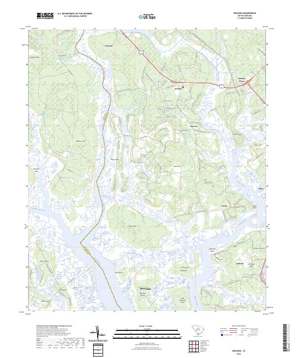 Sheldon, SC — USGS 7.5-minute topo (2024)