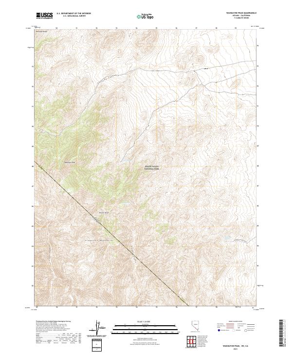 Wahguyhe Peak, NV-CA — USGS 7.5-minute topo (2021)