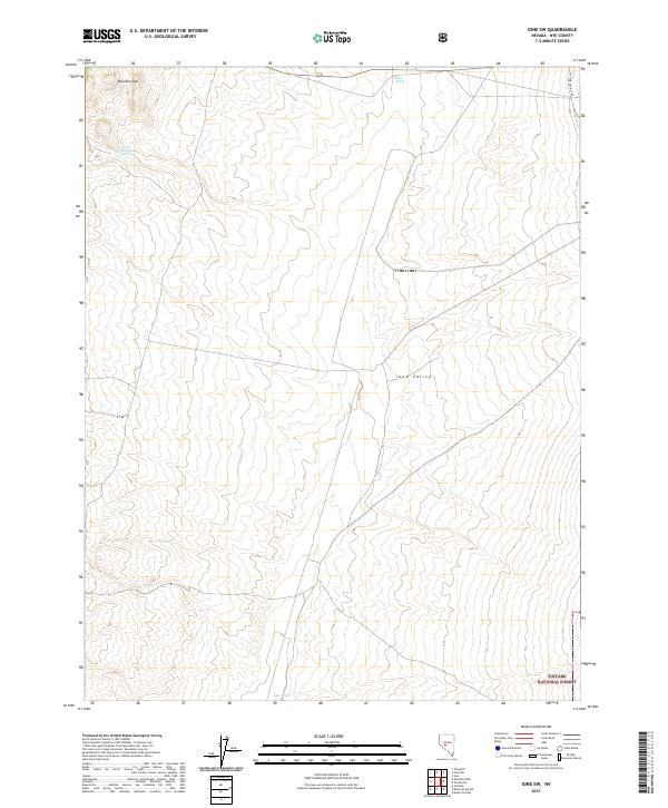 Ione SW, NV — USGS 7.5-minute topo (2021)
