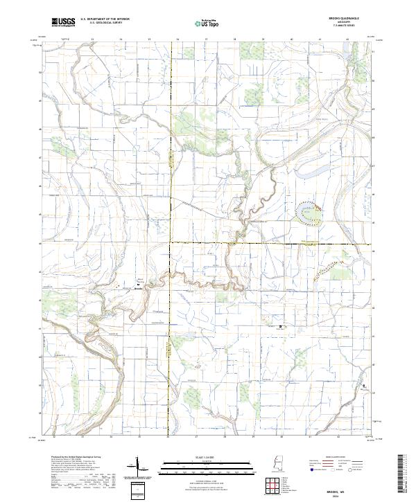 Brooks, MS — USGS 7.5-minute topo (2024)