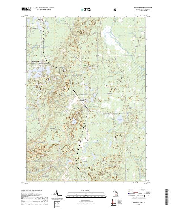 Woodland Park, MI — USGS 7.5-minute topo (2023)