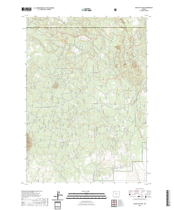 South Ice Cave, OR — USGS 7.5-minute topo (2023)