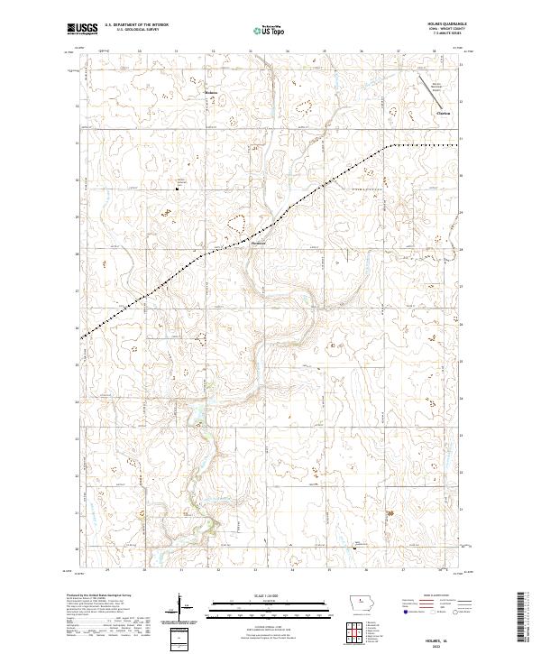 Holmes, IA — USGS 7.5-minute topo (2022)