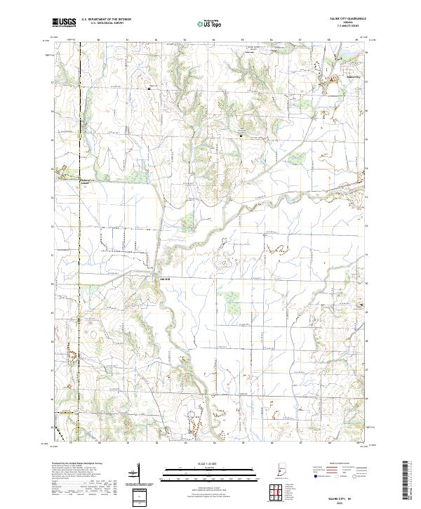 Saline City, IN — USGS 7.5-minute topo (2022)