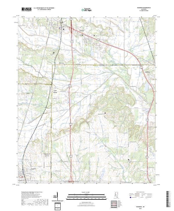 Shannon, MS — USGS 7.5-minute topo (2024)