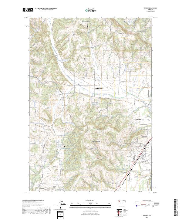 Dundee, OR — USGS 7.5-minute topo (2023)