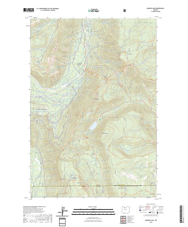 Badger Lake, OR — USGS 7.5-minute topo (2023)