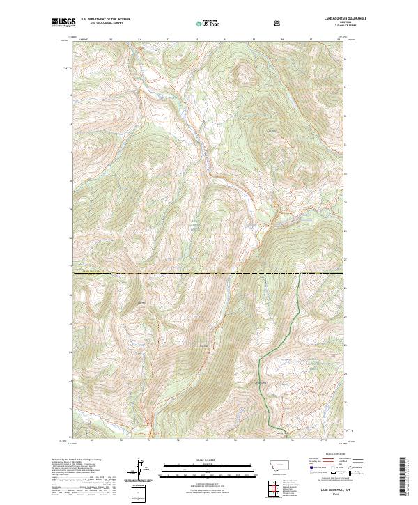 Lake Mountain, MT — USGS 7.5-minute topo (2024)