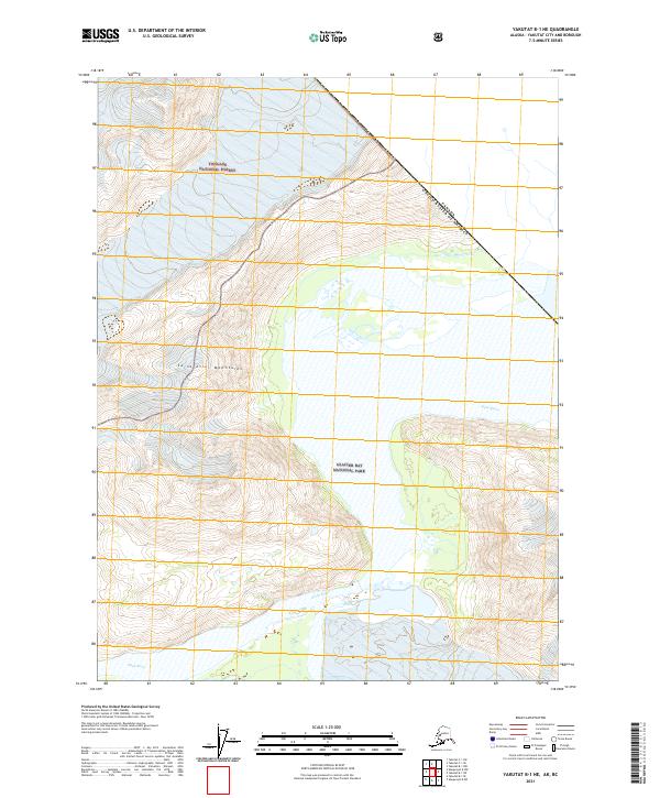 Yakutat B-1 NE, AK-BC — USGS 7.5-minute topo (2021)