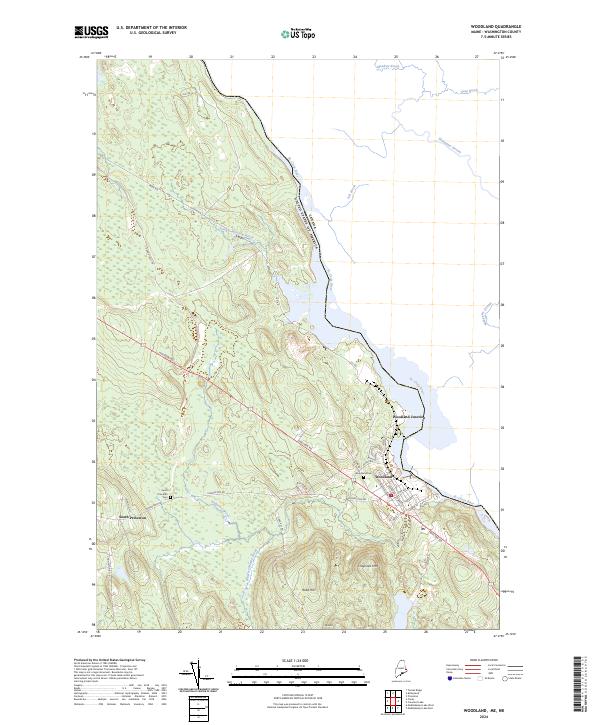 Woodland, ME-NB — USGS 7.5-minute topo (2024)