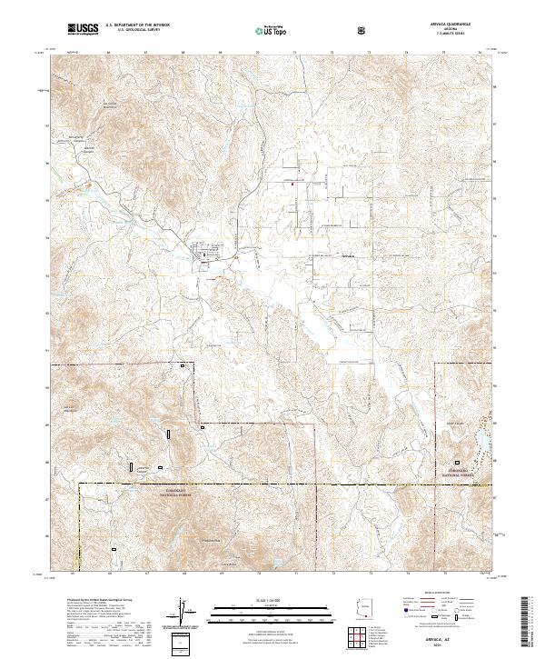 Arivaca, AZ — USGS 7.5-minute topo (2021)