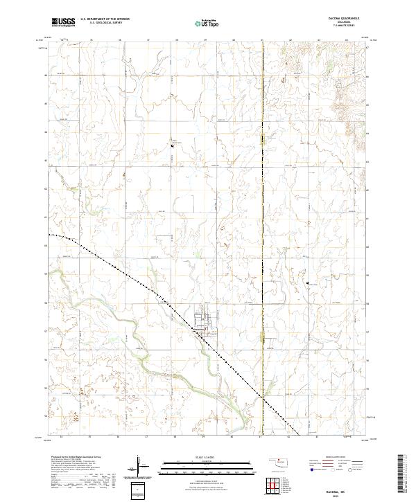 Dacoma, OK — USGS 7.5-minute topo (2022)