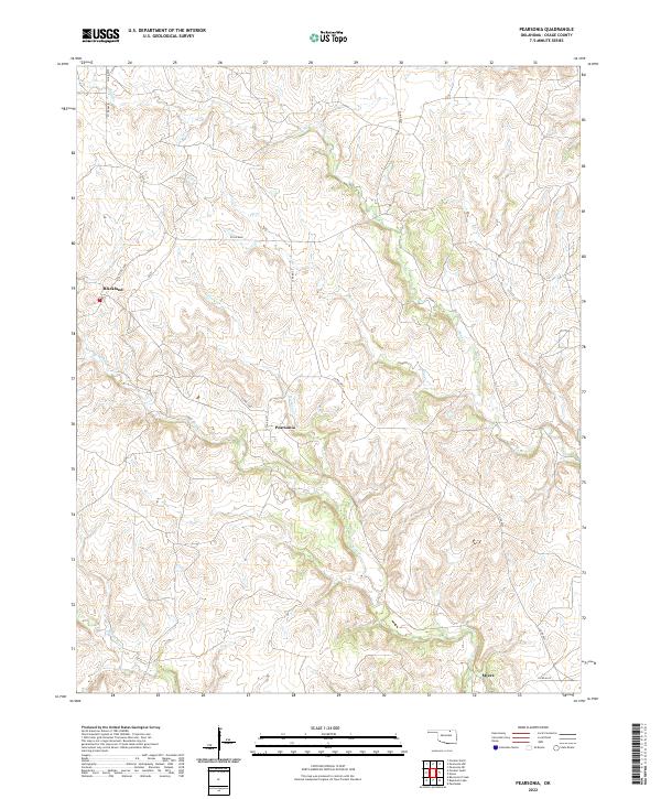 Pearsonia, OK — USGS 7.5-minute topo (2022)