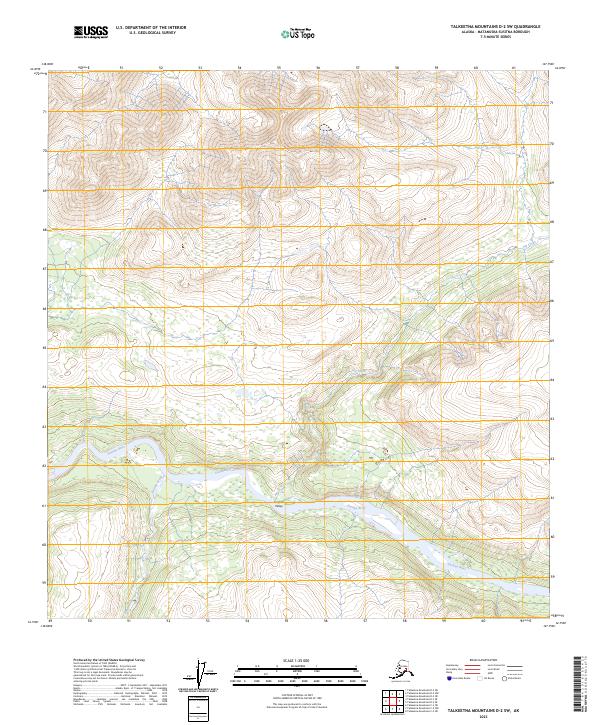 Talkeetna Mountains D-2 SW, AK — USGS 7.5-minute topo (2023)