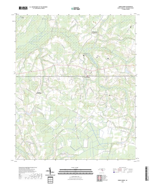 Cerro Gordo, NC — USGS 7.5-minute topo (2022)