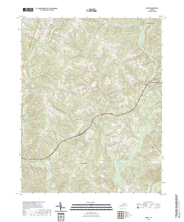 Aspen, VA — USGS 7.5-minute topo (2022)