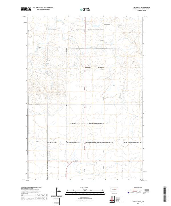 Lake Hurley SE, SD — USGS 7.5-minute topo (2021)