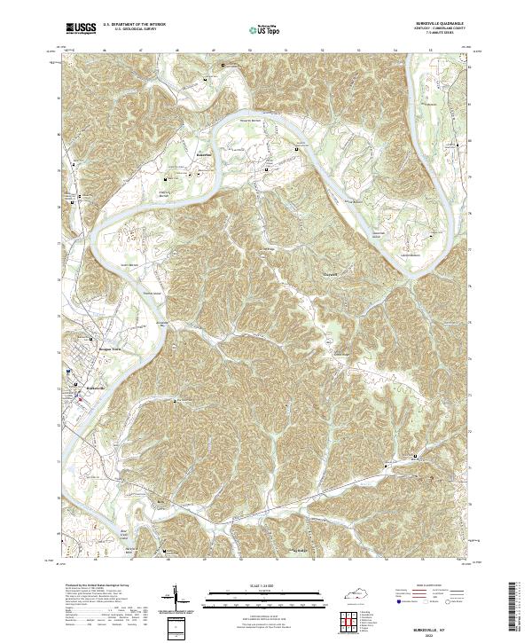 Burkesville, KY — USGS 7.5-minute topo (2022)