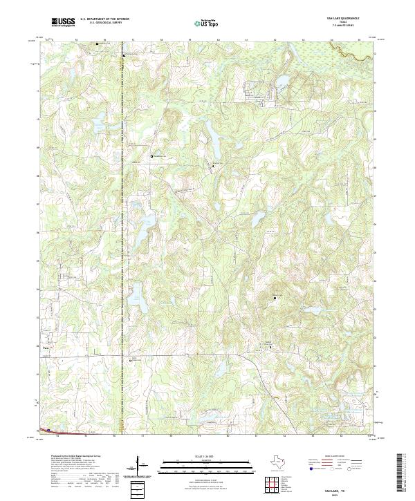 Van Lake, TX — USGS 7.5-minute topo (2022)