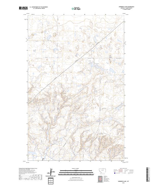 Hornbeck Lake, MT — USGS 7.5-minute topo (2024)