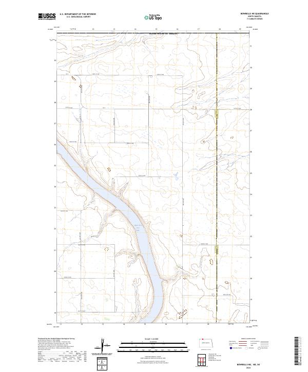 Bowbells NE, ND-SK — USGS 7.5-minute topo (2024)