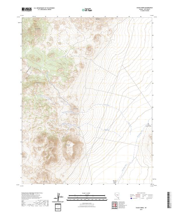 Chaos Creek, NV — USGS 7.5-minute topo (2023)