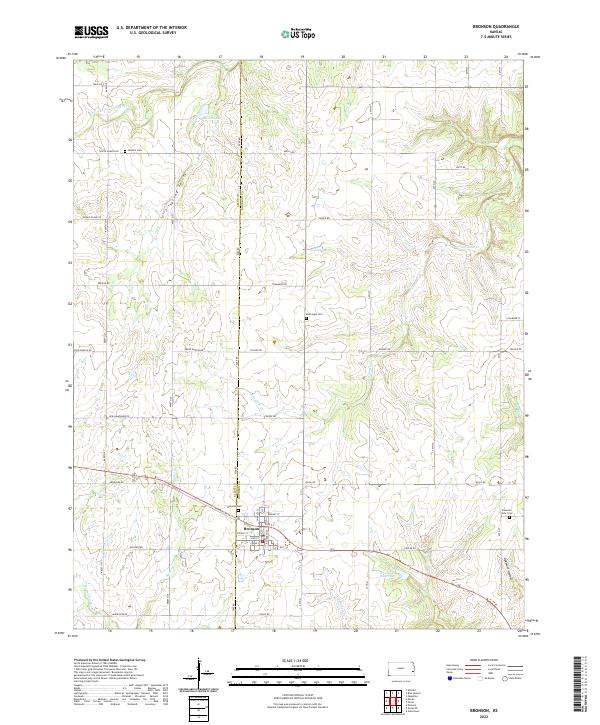 Bronson, KS — USGS 7.5-minute topo (2022)