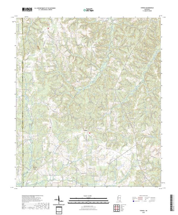 Topeka, MS — USGS 7.5-minute topo (2024)