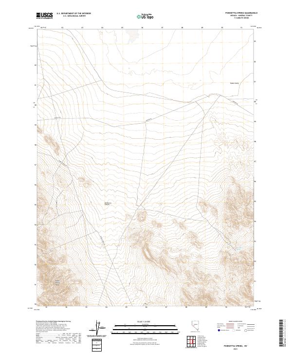 Poinsettia Spring, NV — USGS 7.5-minute topo (2021)
