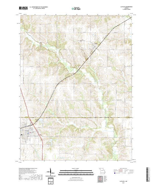 La Plata, MO — USGS 7.5-minute topo (2021)