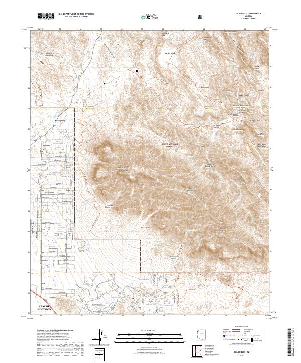 Goldfield, AZ — USGS 7.5-minute topo (2021)