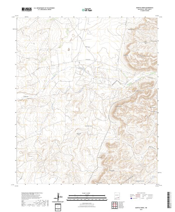 Martha Creek, NM — USGS 7.5-minute topo (2023)
