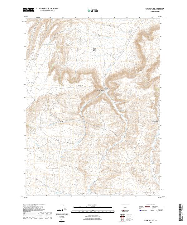 Titsworth Gap, WY — USGS 7.5-minute topo (2021)
