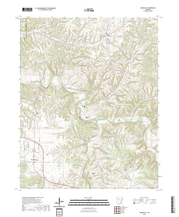 Hindsville, AR — USGS 7.5-minute topo (2024)