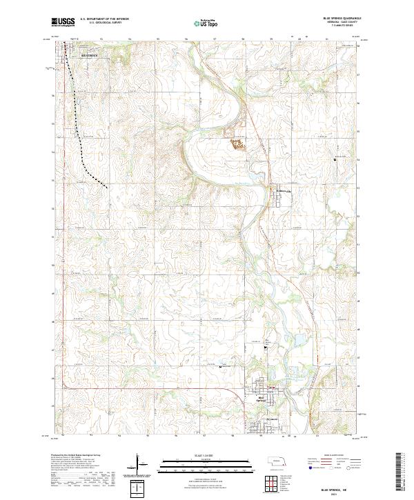 Blue Springs, NE — USGS 7.5-minute topo (2021)