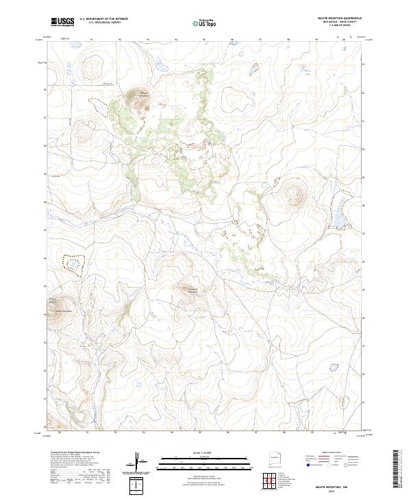 Malpie Mountain, NM — USGS 7.5-minute topo (2023)
