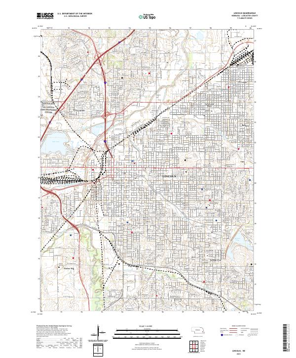 Lincoln, NE — USGS 7.5-minute topo (2021)