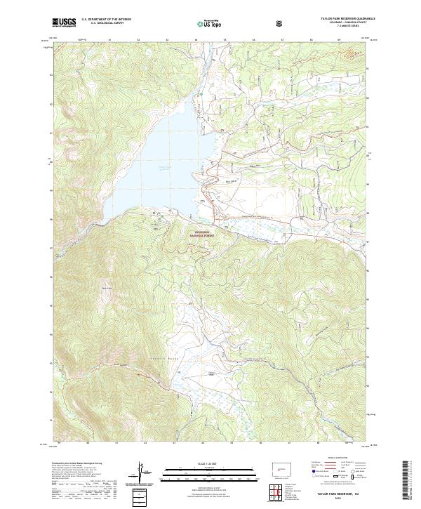 Taylor Park Reservoir, CO — USGS 7.5-minute topo (2022)