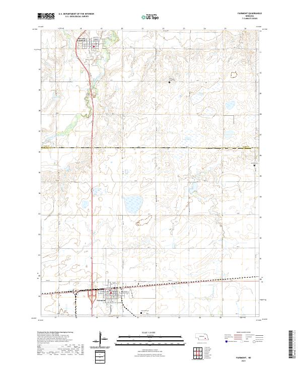 Fairmont, NE — USGS 7.5-minute topo (2021)