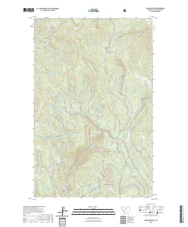 Pink Mountain, MT — USGS 7.5-minute topo (2024)