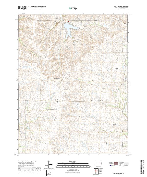 Lake Wabaunsee, KS — USGS 7.5-minute topo (2022)