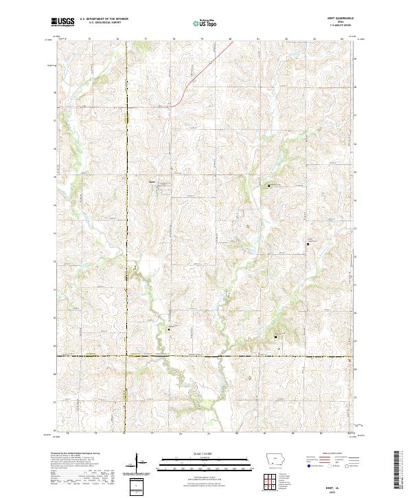 Kent, IA — USGS 7.5-minute topo (2022)