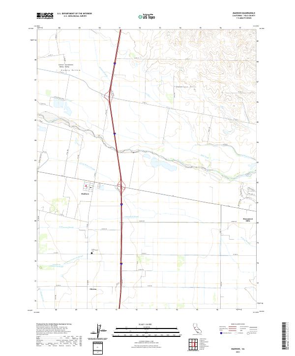 Madison, CA — USGS 7.5-minute topo (2021)