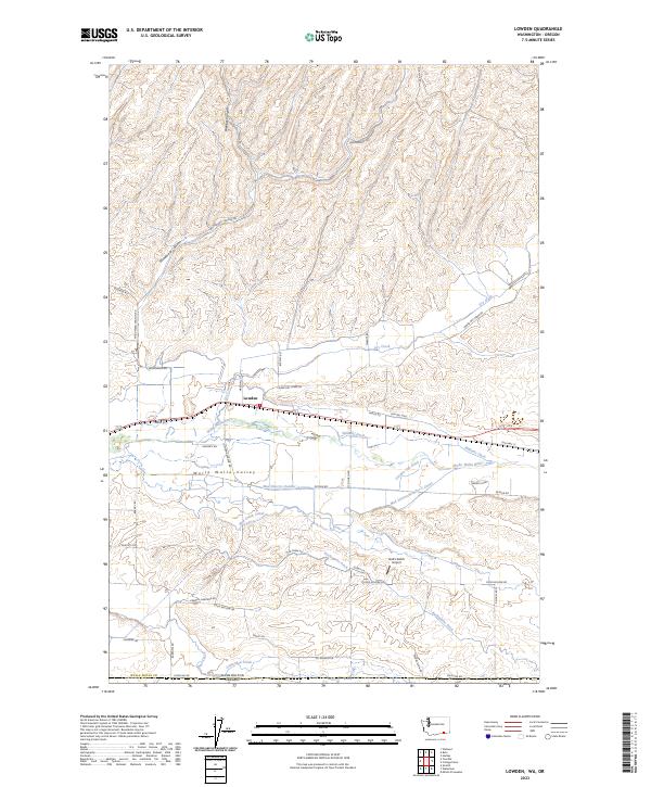 Lowden, WA-OR — USGS 7.5-minute topo (2023)