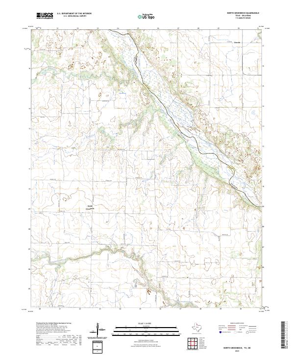 North Groesbeck, TX-OK — USGS 7.5-minute topo (2023)