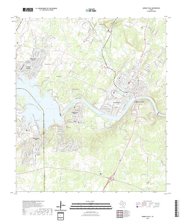 Marble Falls, TX — USGS 7.5-minute topo (2022)
